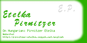 etelka pirnitzer business card